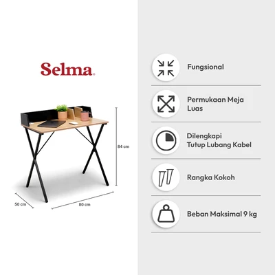 Gambar Selma Ferdian Meja Kantor - Cokelat Maple