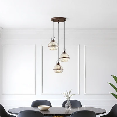 Gambar Eglare Karla Lampu Gantung Hias 3L E14 Round - Cokelat Coffee