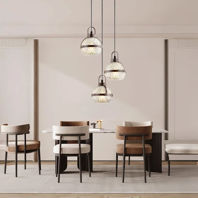 Gambar Eglare Karla Lampu Gantung Hias 3L E14 Round - Cokelat Coffee
