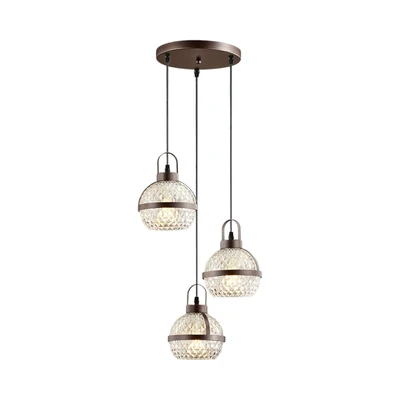Gambar Eglare Karla Lampu Gantung Hias 3L E14 Round - Cokelat Coffee