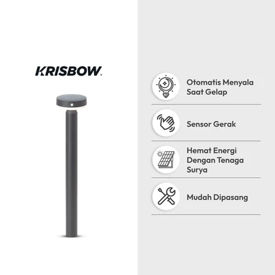 Gambar Krisbow Orion Lampu Taman 400 Lumens 3000K - Hitam