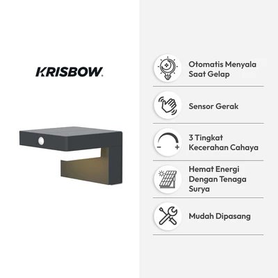 Gambar Krisbow Nebula Lampu Dinding Outdoor 400 Lumens 3000K - Abu-Abu