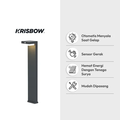 Gambar Krisbow Nebula Lampu Taman 400 Lumens 3000K - Abu-Abu