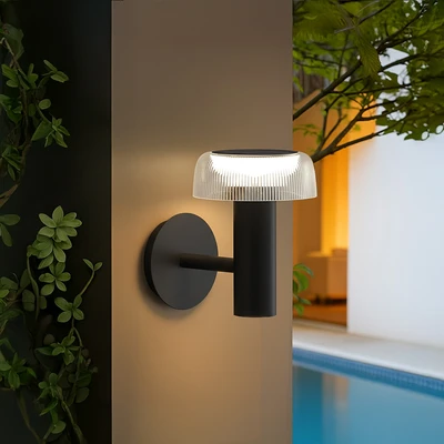 Gambar Krisbow Leora Lampu Dinding Outdoor 160 Lumens 3000K - Hitam