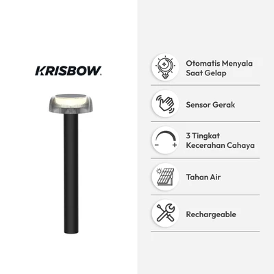 Gambar Krisbow Leora Lampu Taman 160 Lumens 3000K - Hitam