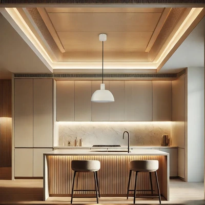 Gambar Eglare Tromso Lampu Gantung Hias E27 D30 - Krem Beige