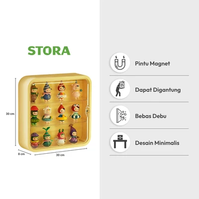 Gambar Stora Kotak Pajang Action Figure Hanging 30x8x30 cm - Kuning