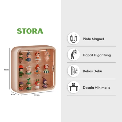 Gambar Stora Kotak Pajang Action Figure Hanging 30x8x30 cm - Cokelat