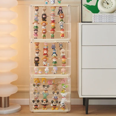 Gambar Stora Kotak Pajang Action Figure 3 Tingkat 37x19.5x32.5 cm - Putih Ivory