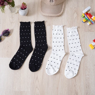 Gambar Ataru Kaus Kaki Wanita Crew Ruffle Polka Set 2 Pasang - Mix