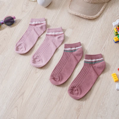 Gambar Ataru Set 2 Pasang Kaus Kaki Wanita Ankle Stripes - Pink