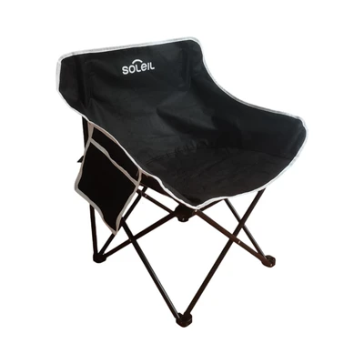 Gambar Soleil Kursi Lipat Fabric Round - Hitam