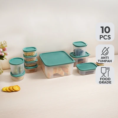 Gambar Picas Tata Wadah Makanan Set 10 pcs - Hijau