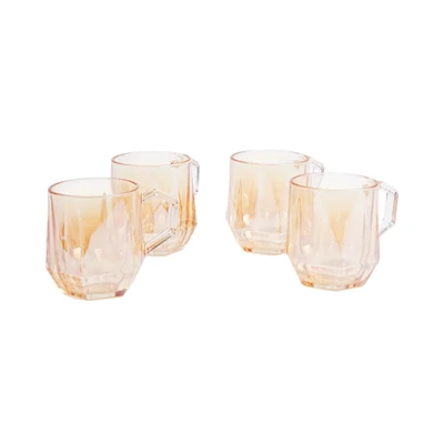 Gambar Culinart Mug Kaca 280 ml Set 4 pcs - Peach