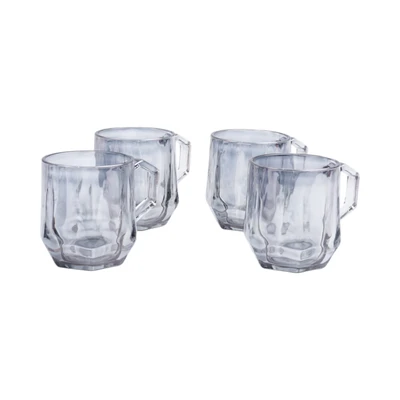 Gambar Culinart Mug Kaca 280 ml Set 4 pcs - Abu-Abu