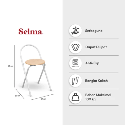 Gambar Selma Vern Kursi Lipat Kayu - Putih