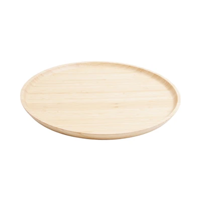 Gambar Culinart Walderu Nampan Saji Bambu Round 32.5x32.5x2 cm - Cokelat