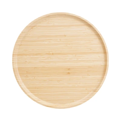 Gambar Culinart Walderu Nampan Saji Bambu Round 32.5x32.5x2 cm - Cokelat