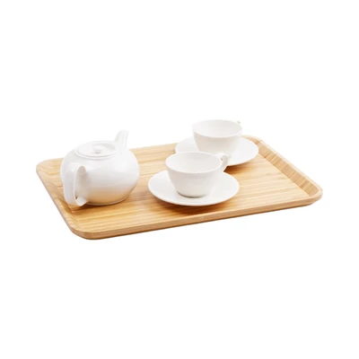 Gambar Culinart Walderu Nampan Saji Bambu Rectangle 45x32x2.3 cm - Cokelat