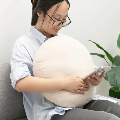 Gambar Forhom Mochi Bantal Sofa Micro Silicon Fiber Round 40x40 cm - Cokelat