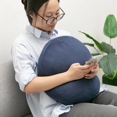 Gambar Forhom Mochi Bantal Sofa Micro Silicon Fiber Round 40x40 cm - Biru Navy