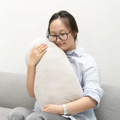 Gambar Forhom Mochi Bantal Sofa Micro Silicon Fiber Oval 55x27 cm - Abu-Abu