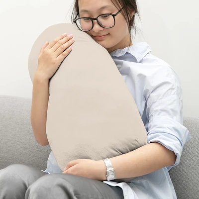 Gambar Forhom Mochi Bantal Sofa Micro Silicon Fiber Oval 55x27 cm - Cokelat