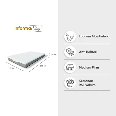 Gambar Informa Sleep 90x200x20 cm Premium Ii Set Kasur Busa Aloe Vera In Box