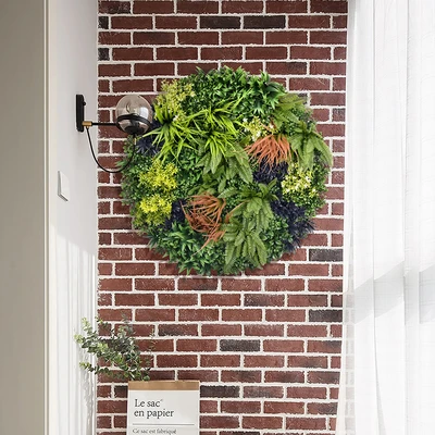 Gambar Forhom Rumput Artifisial Dinding Natures Pal Dengan Frame 80x80 cm - Mix
