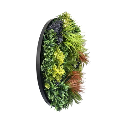 Gambar Forhom Rumput Artifisial Dinding Natures Pal Dengan Frame 80x80 cm - Mix