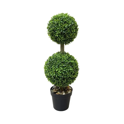 Gambar Forhom Tanaman Artifisial Topiary Tree 2 Ball Pittoso Dengan Pot 24x24x80 cm