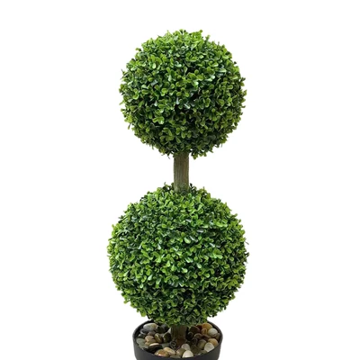 Gambar Forhom Tanaman Artifisial Topiary Tree 2 Ball Pittoso Dengan Pot 24x24x80 cm