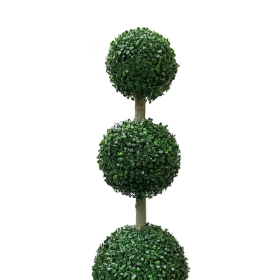 Gambar Forhom Tanaman Artifisial Topiary Tree 3 Ball Boxwood Dengan Pot 24x24x100 cm