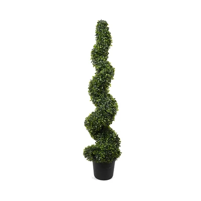 Gambar Forhom Tanaman Artifisial Topiary Spiral Boxwood Dengan Pot 25x25x120 cm