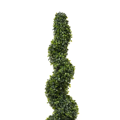Gambar Forhom Tanaman Artifisial Topiary Spiral Boxwood Dengan Pot 25x25x120 cm