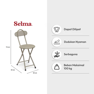 Gambar Selma Veena Kursi Lipat Metal - Krem Beige