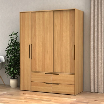 Gambar Informa Magno Lemari Pakaian 3 Pintu - Cokelat Euro Oak