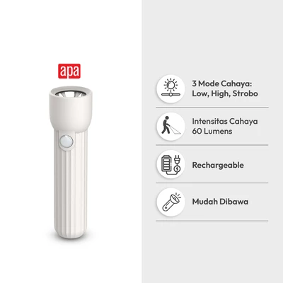 Gambar APA Senter Rechargeable 2 Watt 60 Lumen - Putih