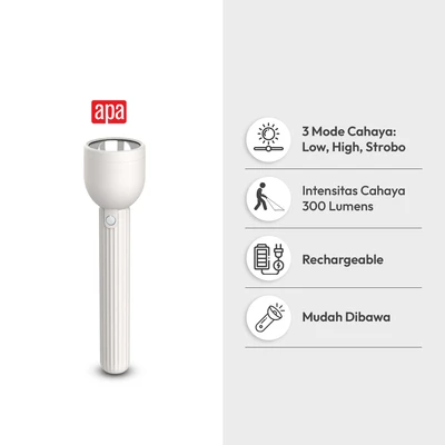 Gambar APA Senter Rechargeable 3 Watt 300 Lumen - Putih