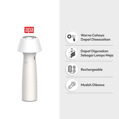 Gambar APA Senter Rechargeable Dengan Lampu Meja - Putih