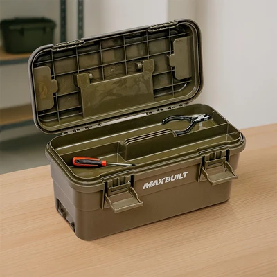 Gambar Maxbuilt 36.5x18x18 cm Kotak Perkakas Dengan Organizer - Hijau