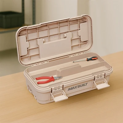 Gambar Maxbuilt 36.5x18x12.7 cm Kotak Perkakas Dengan Organizer - Krem Beige