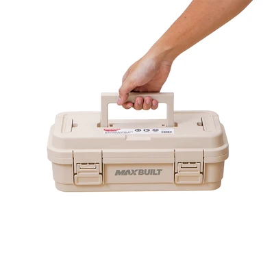 Gambar Maxbuilt 36.5x18x12.7 cm Kotak Perkakas Dengan Organizer - Krem Beige