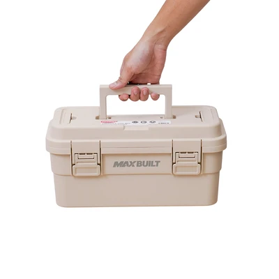 Gambar Maxbuilt 36.5x18x18 cm Kotak Perkakas Dengan Organizer - Krem Beige