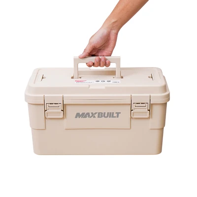 Gambar Maxbuilt 44.5x23.7x23.6 cm Kotak Perkakas Dengan Organizer - Krem Beige