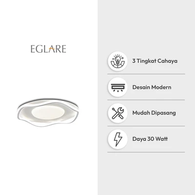 Gambar Eglare Skylar Lampu Langit-Langit LED 3CCT 50 cm - Putih