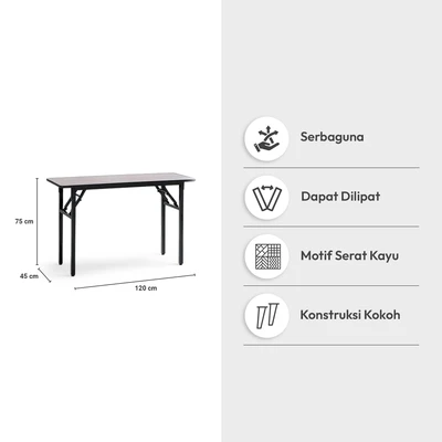 Gambar Informa Neo Yard Meja Serbaguna Foldable Rectangle 120x45x75 cm - Abu-Abu