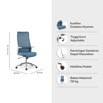 Gambar Informa Lumos Kursi Kantor Sandaran Tinggi - Biru