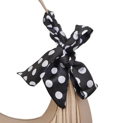 Gambar THYS Syal Tas Twilly Polkadot - Hitam/Putih