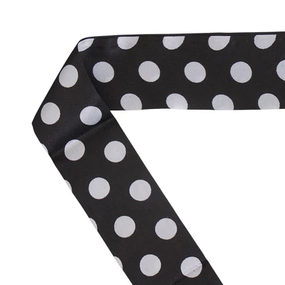 Gambar THYS Syal Tas Twilly Polkadot - Hitam/Putih